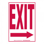 10" x 14" Sign "Exit" , Right Arrow, Polyester_noscript