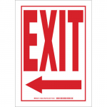 10" x 14" Sign "Exit" , Left Arrow, Polyester_noscript