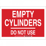 10" x 14" Sign "Empty Cylinders Do Not Use"_noscript