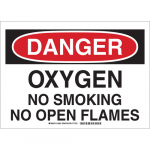 10" x 14" Sign "Danger Oxygen No...", Polystyrene_noscript