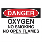 10" x 14" Sign "Danger Oxygen No...", Polyester_noscript