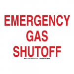 10" x 14" Sign "Emergency Gas Shutoff", Polystyrene_noscript