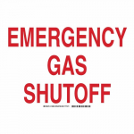 10" x 14" Sign "Emergency Gas Shutoff", Polyester_noscript