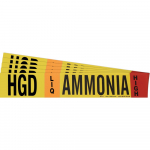 8" Pipe Marker "HGD LIQ Ammonia HIGH", Polyester_noscript