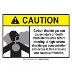 10" x 14" Sign "Caution Carbon Dioxide Gas..."_noscript