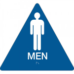 10" x 11" Sign "Men", Triangle, Plastic_noscript