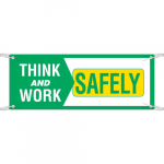 4' x 10' Sign "Think and Work Safely", Polyethylene_noscript