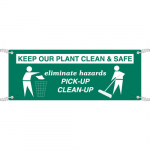 4' x 10' Sign "Keep Our Plant Clean & Safe..."_noscript