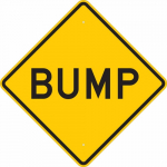 30" x 30" Aluminum Black on Yellow BUMP Sign_noscript