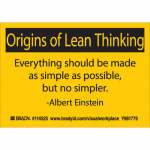 3.5" x 5" Polyester Origins of Lean Thinking Sign_noscript