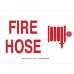 10" x 14" Aluminum Fire Hose Sign, Red on White