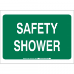 10" x 14" Aluminum Safety Shower Sign, White on Green_noscript