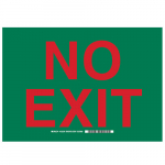 10" x 14" Aluminum No Exit Sign, Red on Green_noscript