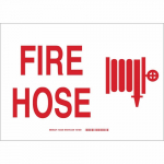 10" x 14" Polyester Fire Hose Sign, Red on White