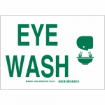 10" x 14" Fiberglass Eye Wash Sign, Green on White_noscript