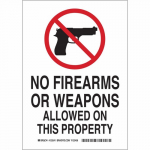 No Firearms Or Weapons Allowed On... Sign