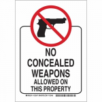 Aluminum No Concealed Weapons... Sign