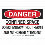 7" x 10" B555 Danger Confined Space Do Not Enter... Sign_noscript