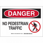 10" x 14" Polystyrene Danger No Pedestrian Traffic Sign_noscript