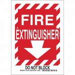 10" x 7" Aluminum Fire Extinguisher Do Not Block Sign_noscript