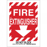 10" x 7" Polyester Fire Extinguisher Do Not Block Sign_noscript