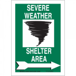 10" x 7" Polyester Severe Weather Shelter Area Sign_noscript