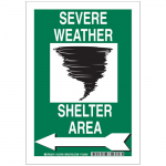 10" x 7" Aluminum Severe Weather Shelter Area Sign_noscript