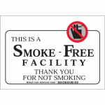 10" x 14" B555 This Is A Smoke-Free Facility... Sign_noscript