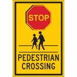 18" x 12" Aluminum Stop Pedestrian Crossing Sign_noscript