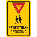 18" x 12" Aluminum Yield Pedestrian Crosswalk Sign_noscript