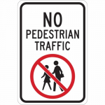 18" x 12" Aluminum No Pedestrian Traffic Sign_noscript