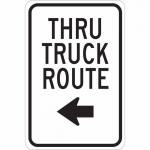 18" x 12" Aluminum Thru Truck Route Sign_noscript