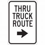 18" x 12" Aluminum Thru Truck Route Sign_noscript