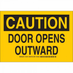 10" x 14" Aluminum Caution Door Opens Outward Sign_noscript