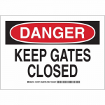 10" x 14" Aluminum Danger Keep Gates Closed Sign_noscript