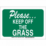 10" x 14" Aluminum Please Keep Off The Grass Sign_noscript