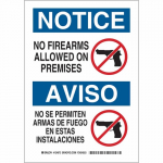 Notice No Firearms Allowed On Premises Sign_noscript