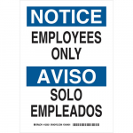 10" x 7" Polyester Bilingual Notice Employees Only Sign_noscript