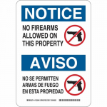 Notice No Firearms Allowed On... Sign