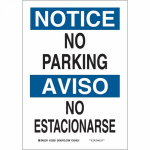 10" x 7" Polystyrene Bilingual Notice No Parking Sign_noscript