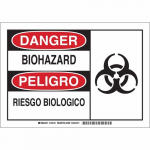 10" x 14" Aluminum Bilingual Danger Bio Hazard Sign_noscript