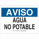 10" x 7" Polyester Aviso Agua No Potable Sign