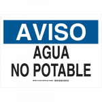 10" x 14" Polyester Aviso Agua No Potable Sign