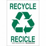 10" x 14" Polystyrene Bilingual Recycle Sign_noscript