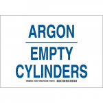 7" x 10" Polyester Argon Empty Cylinders Sign_noscript