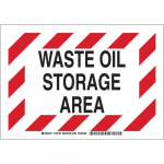 10" x 14" Polystyrene Waste Oil Storage Area Sign_noscript