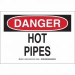 10" x 14" Aluminum Danger Hot Pipes Sign_noscript