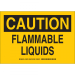 10" x 14" Aluminum Caution Flammable Liquids Sign_noscript
