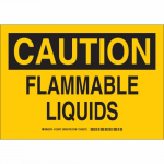 10" x 14" Polyester Caution Flammable Liquids Sign