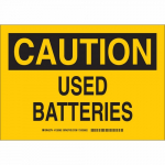 10" x 14" Aluminum Caution Used Batteries Sign_noscript
